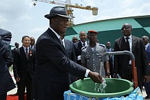  Le Chef de l’Etat a inauguré la station de traitement d’eau de Bonoua I et lancé les travaux de construction de Bonoua II
