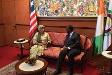 La Présidente du Liberia est en Côte d'Ivoire pour une visite d`amitié et de travail