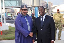 Arrivée à Abidjan de Mohammed VI pour une visite d'amitié et de travail