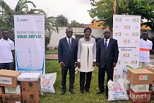 Victimes des pluies diluviennes : La Ministre Mariatou Koné réceptionne les dons de la CIE et la SODECI